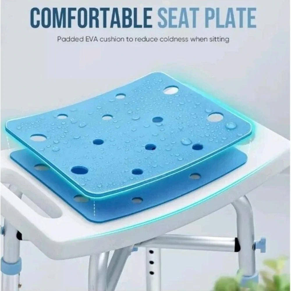OasisSpace Heavy Duty Shower Chair 500lb Padded Bath Seat with Free Assist‎ G...